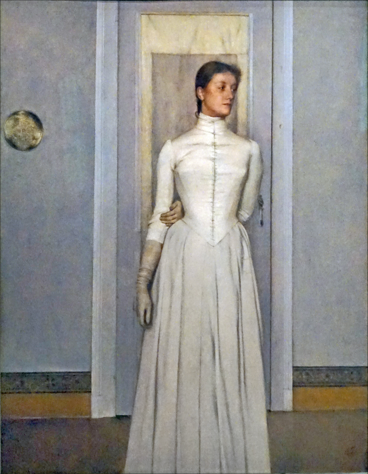페르낭 크노프, 마그리트 크노프의 초상화, 1877, 캔버스에 유채 등, 96x74.5cm, 킹 보두앙 재단