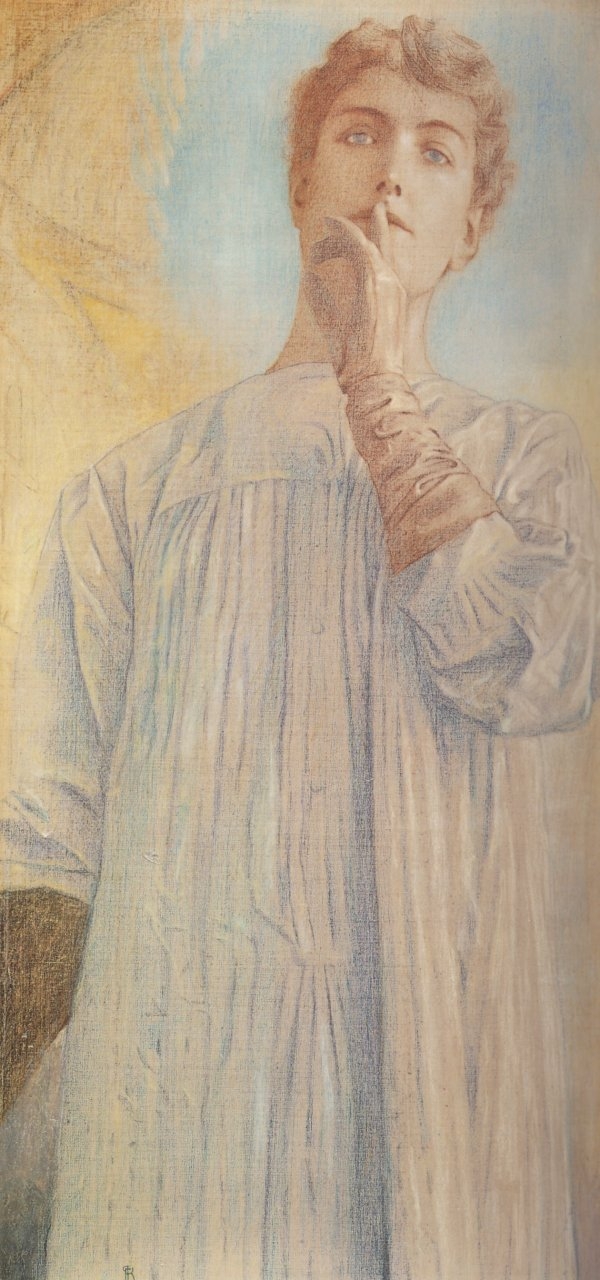 페르낭 크노프, 침묵, 1890, 종이에 파스텔, 87.8x44.3cm, 벨기에 왕립 미술관