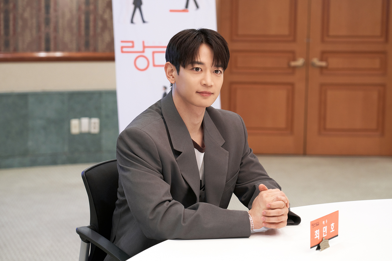 Minho attends an interview with reporters at the Seoul Arts Center on Friday. (SM Entertainment)