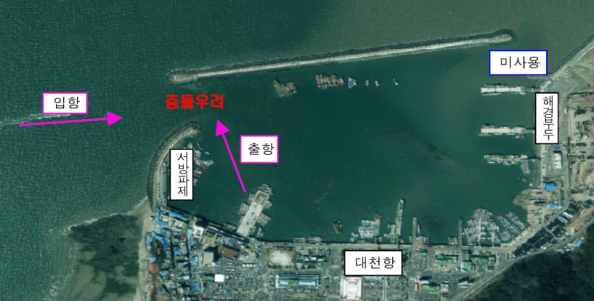 충남 대천항 현황도.