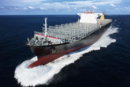 Container ship built by the shipyard (Samsung Heavy Industries Co.)