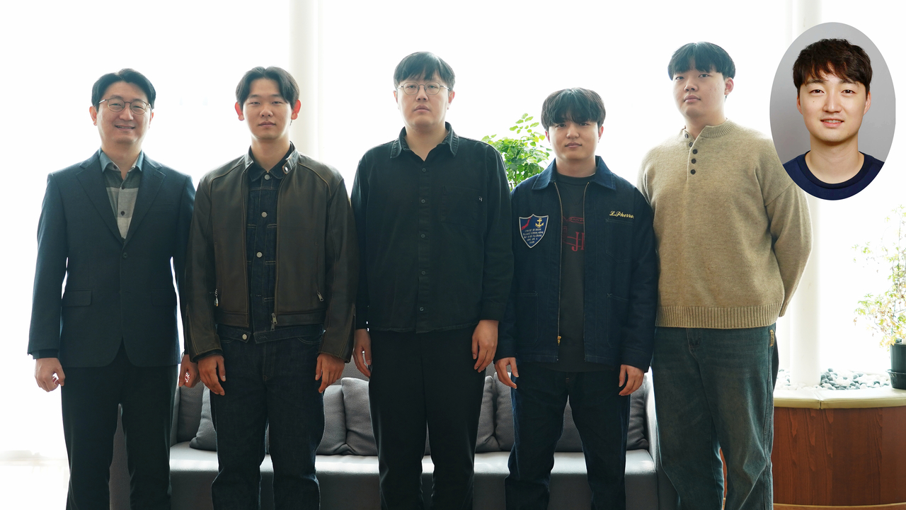 이번 연구를 수행한 GIST 연구진. 이규빈(왼쪽부터) AI융합학과 교수, 노상준 박사과정생, 김종원·강래영·남동우 석박사통합과정(박사과정), 백승혁 한국기계연구원 선임연구원.[GIST 제공]