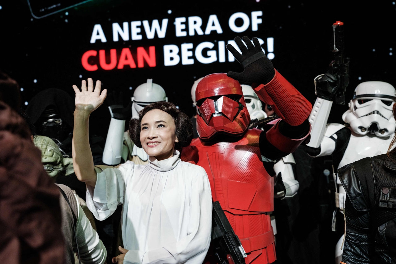 Fans in costume pose after a fan event celebrating Star Wars Day, in Jakarta on Sunday. (AFP)