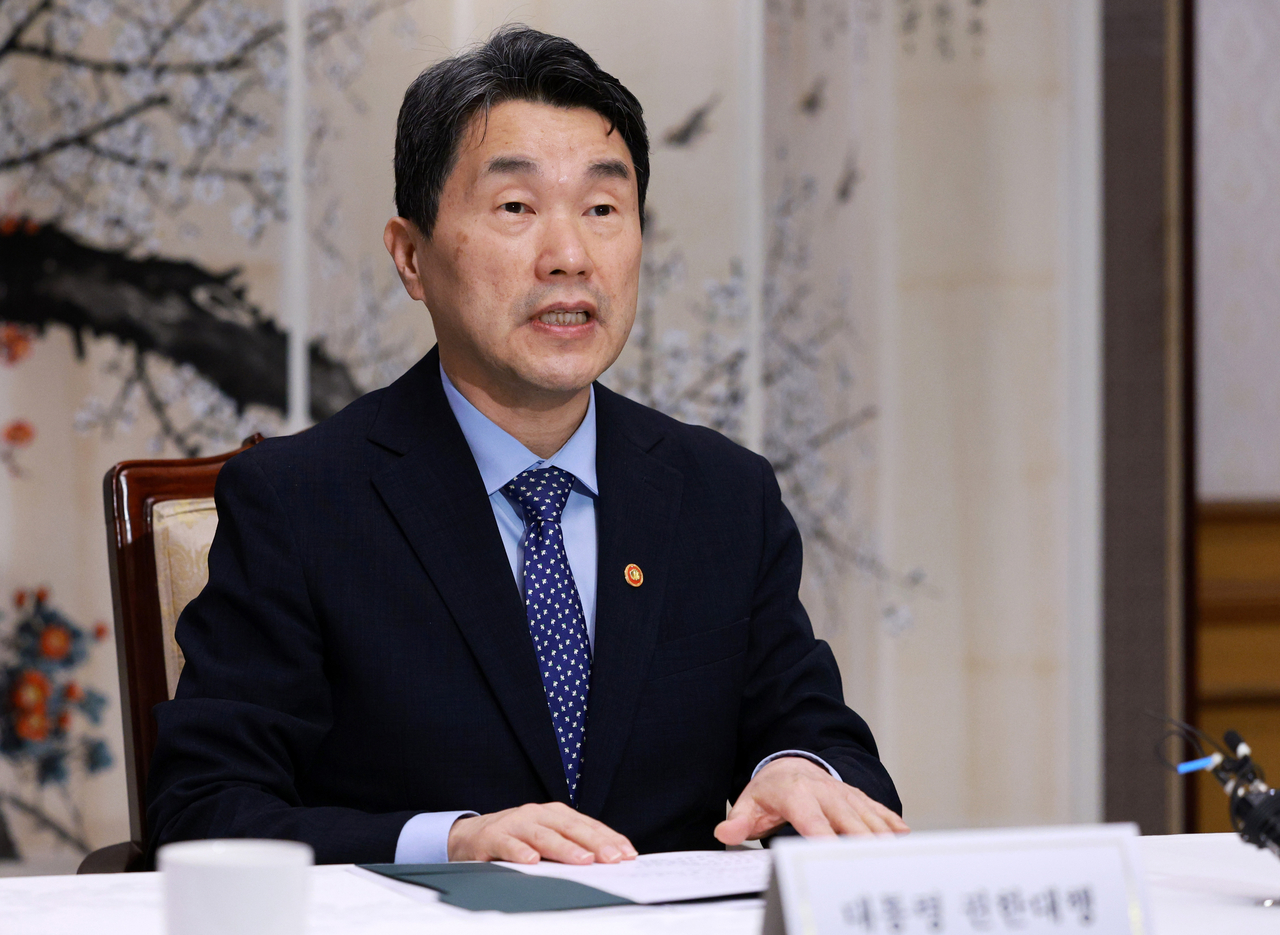 Acting President Lee Ju-ho speaks during an economic security strategy meeting at the government complex in Seoul on Wednesday. (Yonhap)