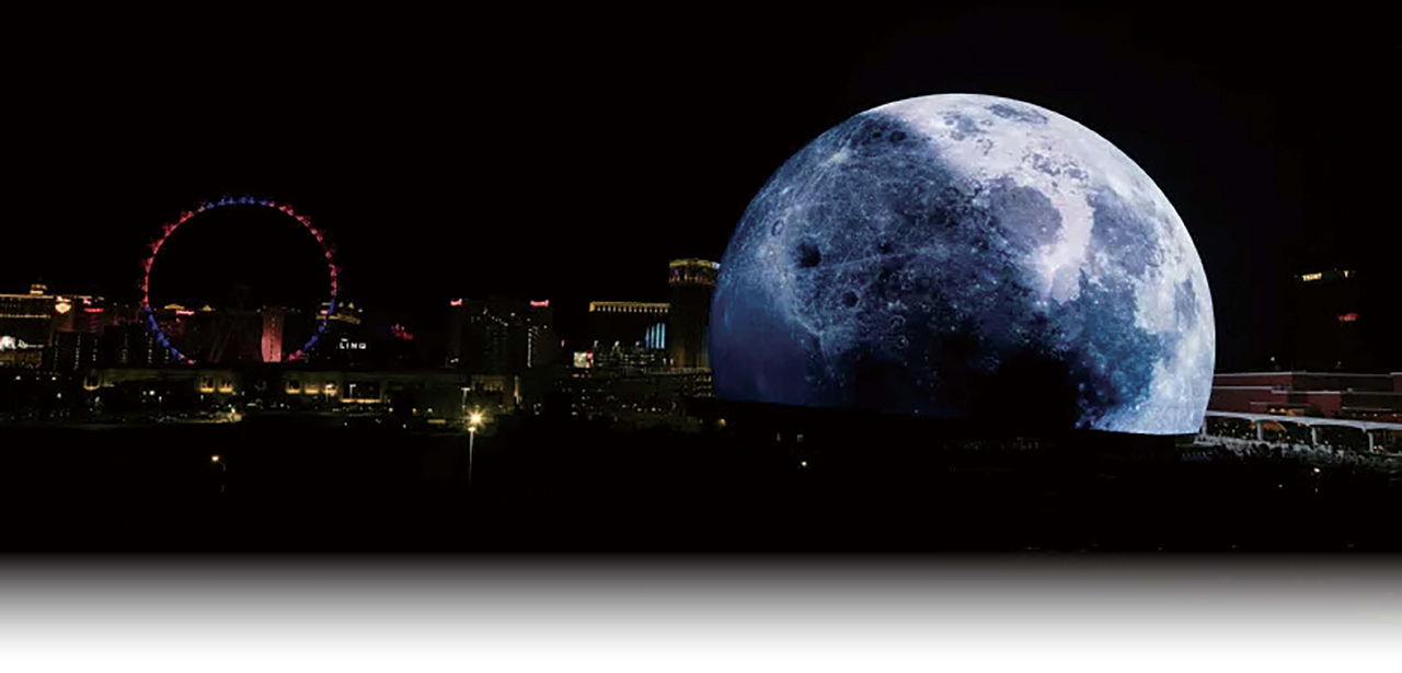 The Sphere, at The Venetian Resort Las Vegas, eats up the energy and carbon savings from converting 47,889 houses to LED lighting; a bright example of Jevons‘ Paradox. That’s 53,883 square meters of LEDs. The interior features 14,864 square meters.  [MSG Sphere]