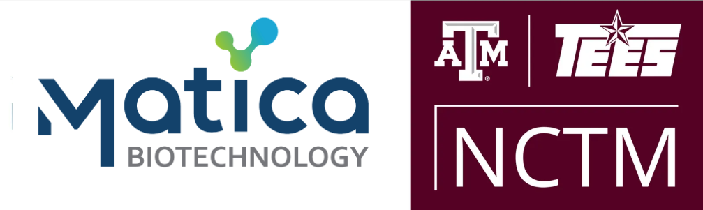 Logos of Matica Biotechnology Inc. and National Center for Therapeutics Manufacturing (CHA Biotech)