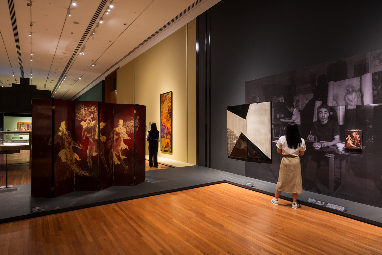 The first section of National Gallery Singapore's exhibition "City of Others: Asian Artists in Paris, 1920s-1940s" showcases lacquers. (National Gallery Singapore)