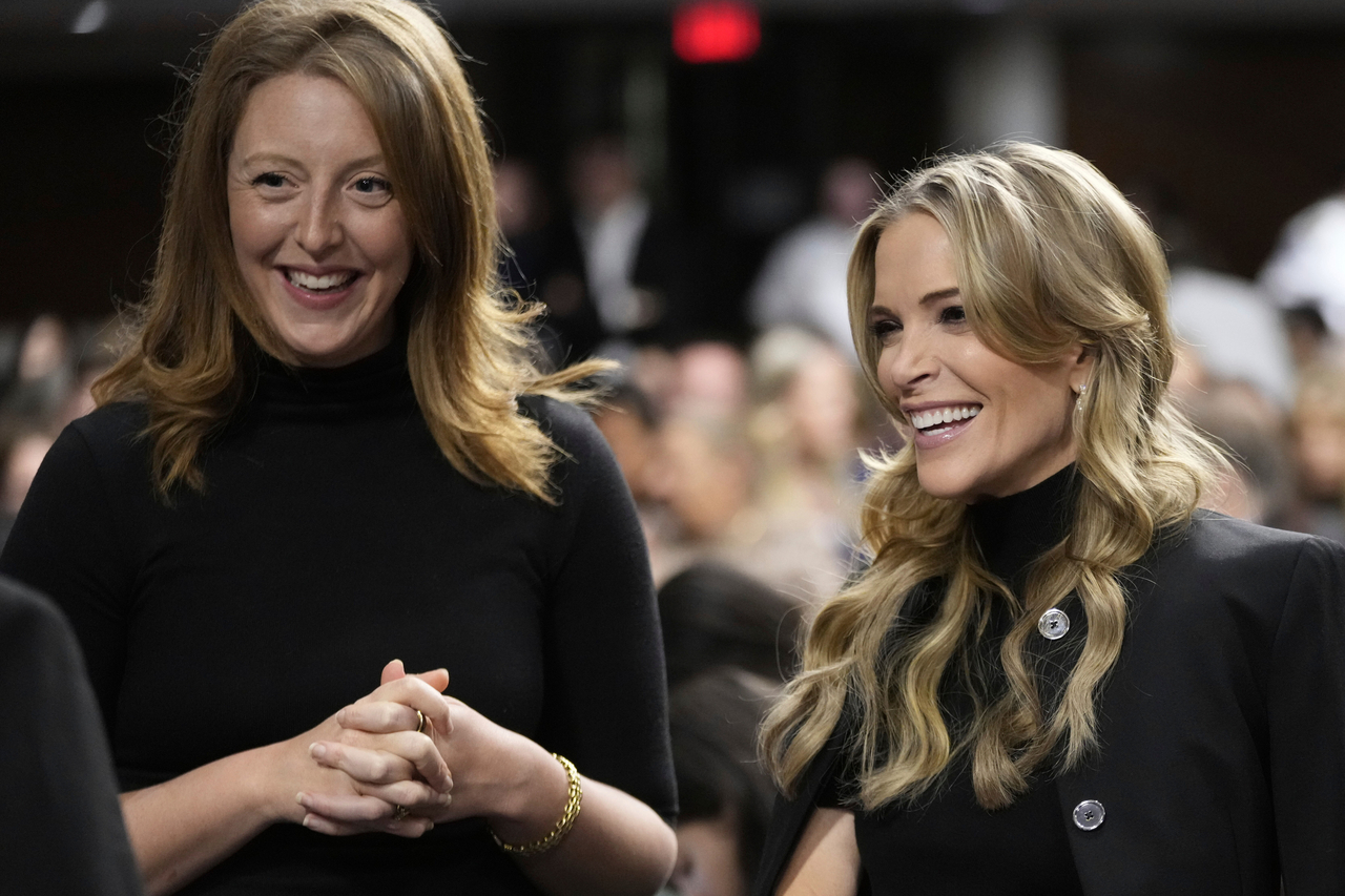 Dr. Casey Means (left), a wellness influencer, and journalist Megan Kelly attend a confirmation hearing for Robert F. Kennedy Jr. for the Secretary of Health and Human Services post, at the Capitol in Washington, Jan. 29. (AP-Yonhap)
