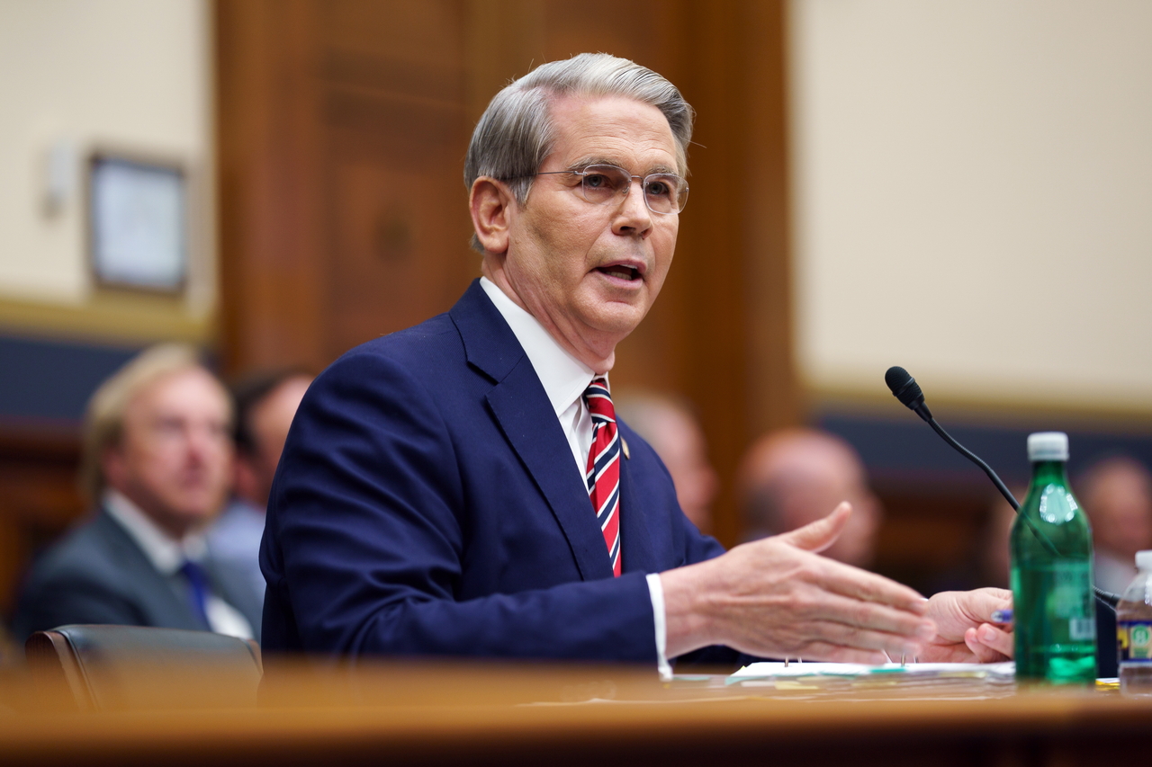 US Secretary of the Treasury Scott Bessent attending a House Financial Services Committee hearing at the US Capitol in Washington on Wednesday. (EPA-Yonhap)
