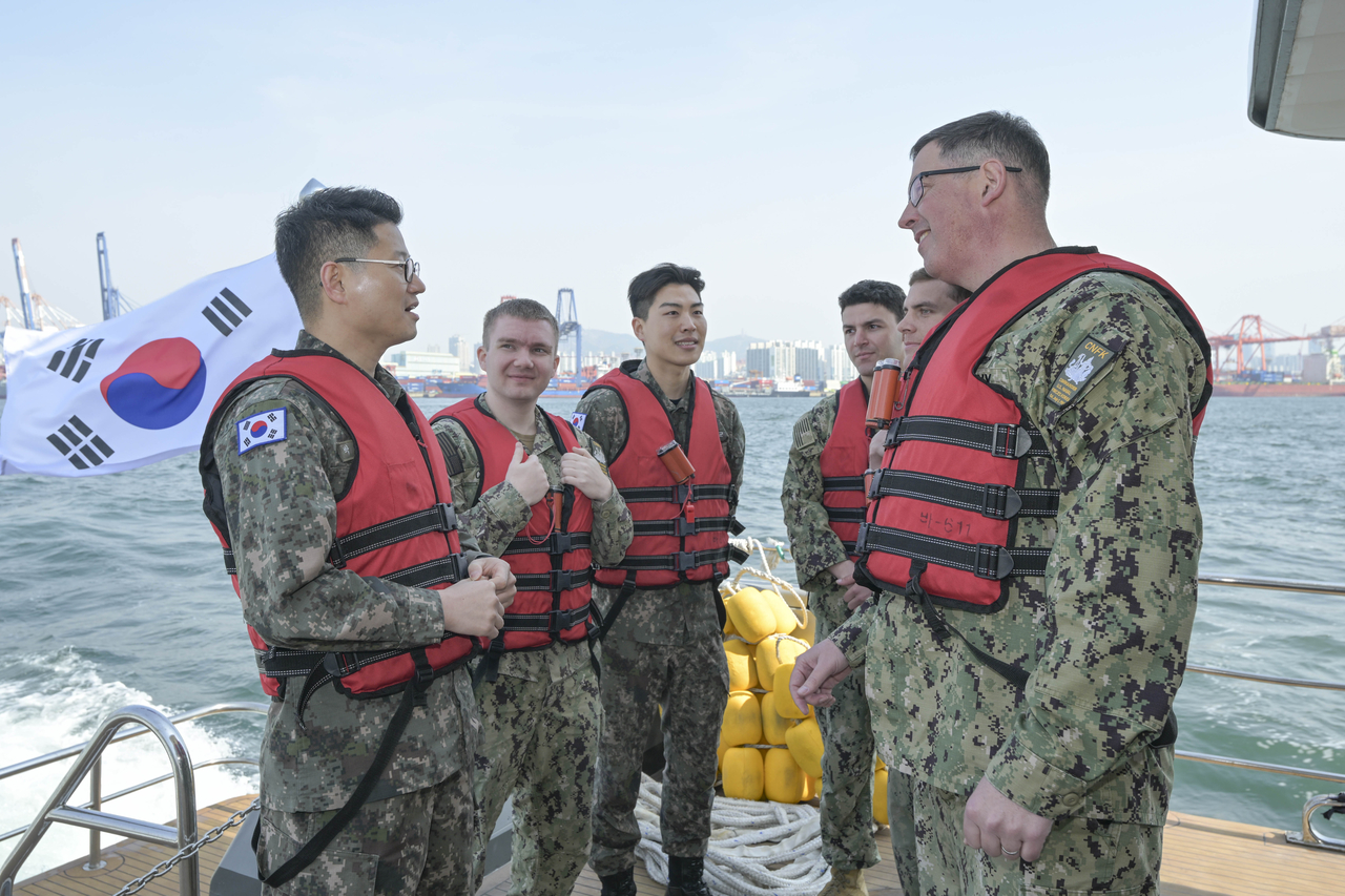 Rear Adm. Neil Koprowski, commander of the US Naval Forces Korea. (South Korean Navy)