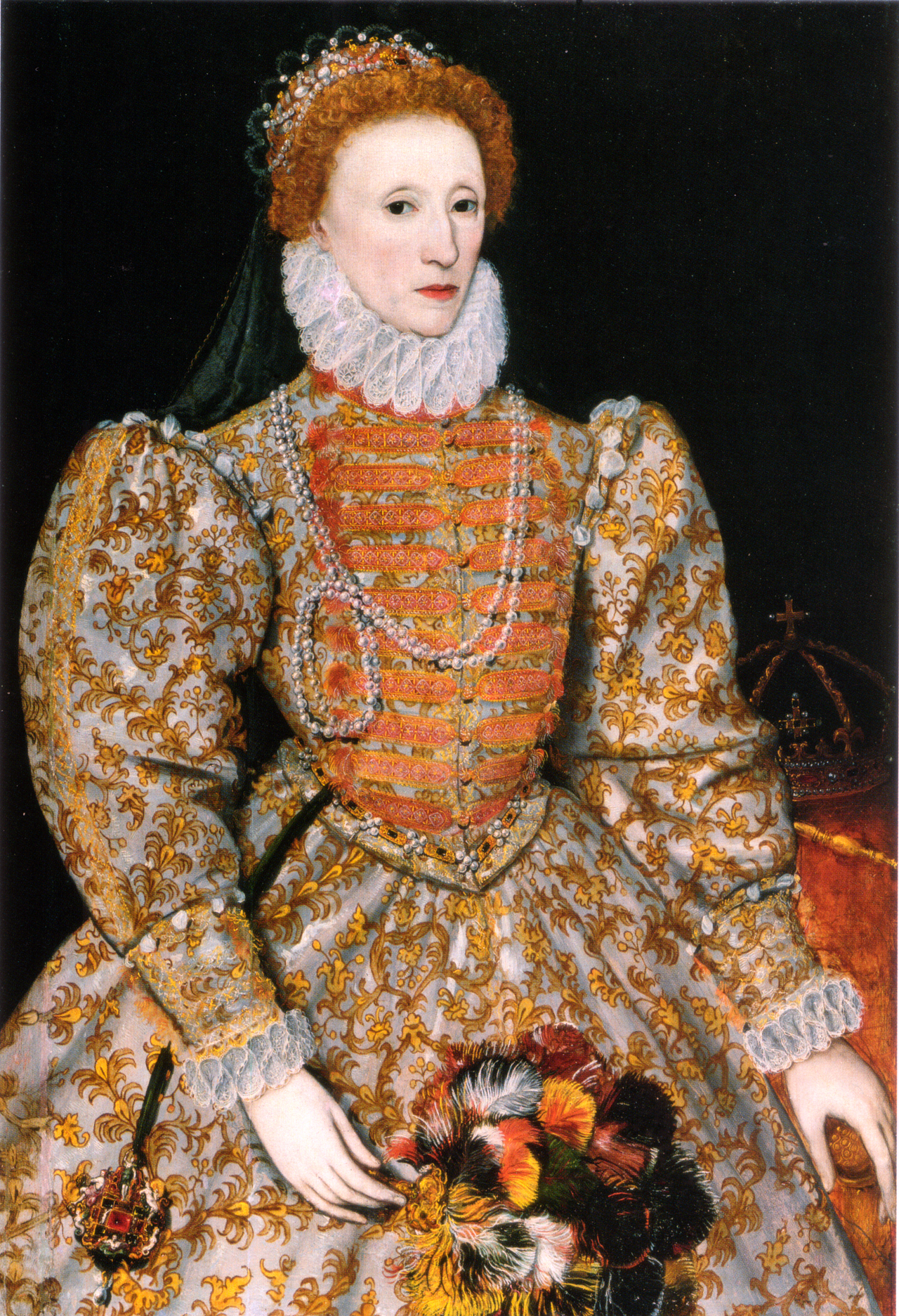 작자미상, 엘리자베스 1세, 1575, 패널에 유채, 113x78.7cm, 국립 초상화 미술관
헨리 8세와 앤 불린 사이 태어난 딸, 엘리자베스 1세. 그녀는 영국사에 큰 영향을 미친 군주다. 아버지 헨리 8세를 닮았는지 무척 다혈질이었다고 한다.