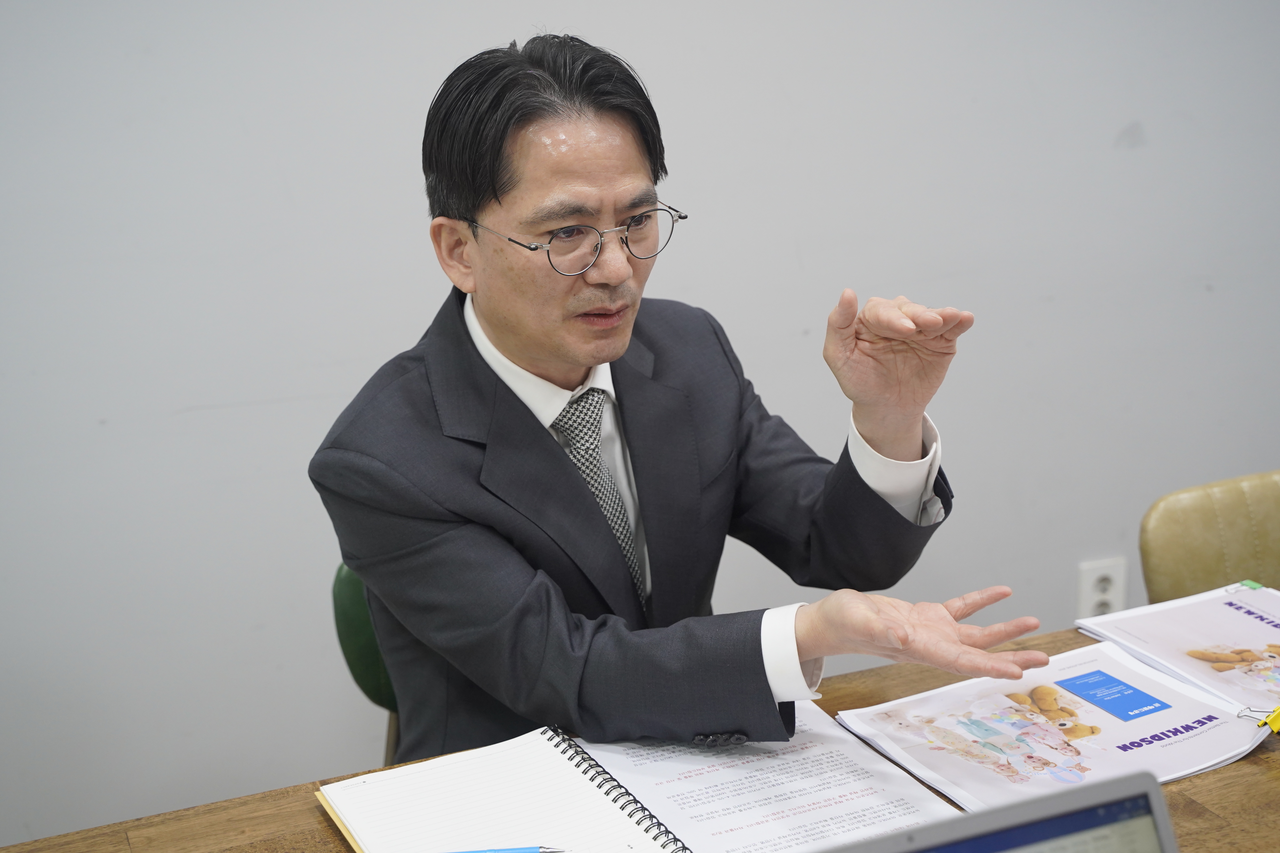 주춘섭 뉴키즈온 대표가 지난 9일 서울 중구 뉴키즈온 본사에서 헤럴드경제와 인터뷰를 진행하고 있다. [뉴키즈온 제공]