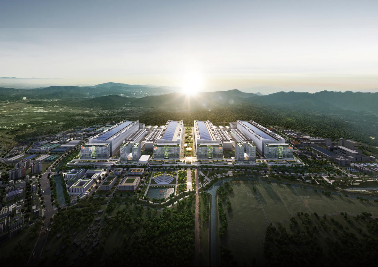 A rendering of the Yongin Semiconductor Cluster in Wonsan-myeon of Yongin, Gyeonggi Province, scheduled to finish construction by 2034 (K-water via SK hynix)