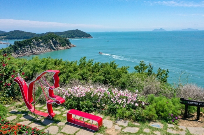 고흥 쑥섬 정상에서 바라본 풍경.