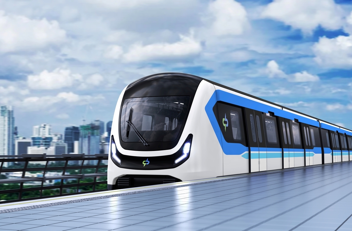 This photo shows a rendered image of the company's train to be supplied to the city government of Taichung in Taiwan for a local subway project. (Hyundai Rotem Co.)