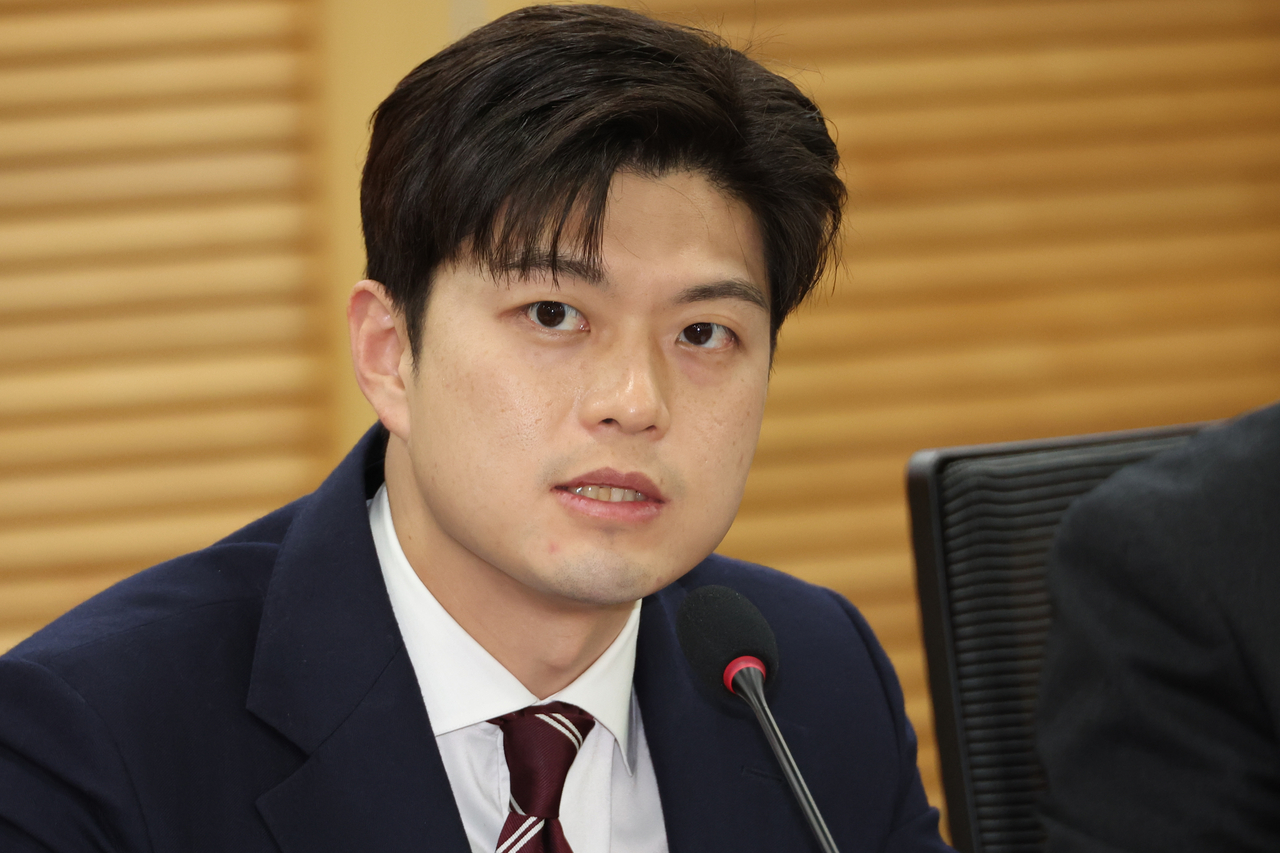 김용태 국민의힘 비상대책위원장이 16일 서울 여의도 국회 의원회관에서 열린 ‘e스포츠 지역리그의 성공적 정착 및 발전을 위한 토론회’에서 발언하고 있다. [연합]