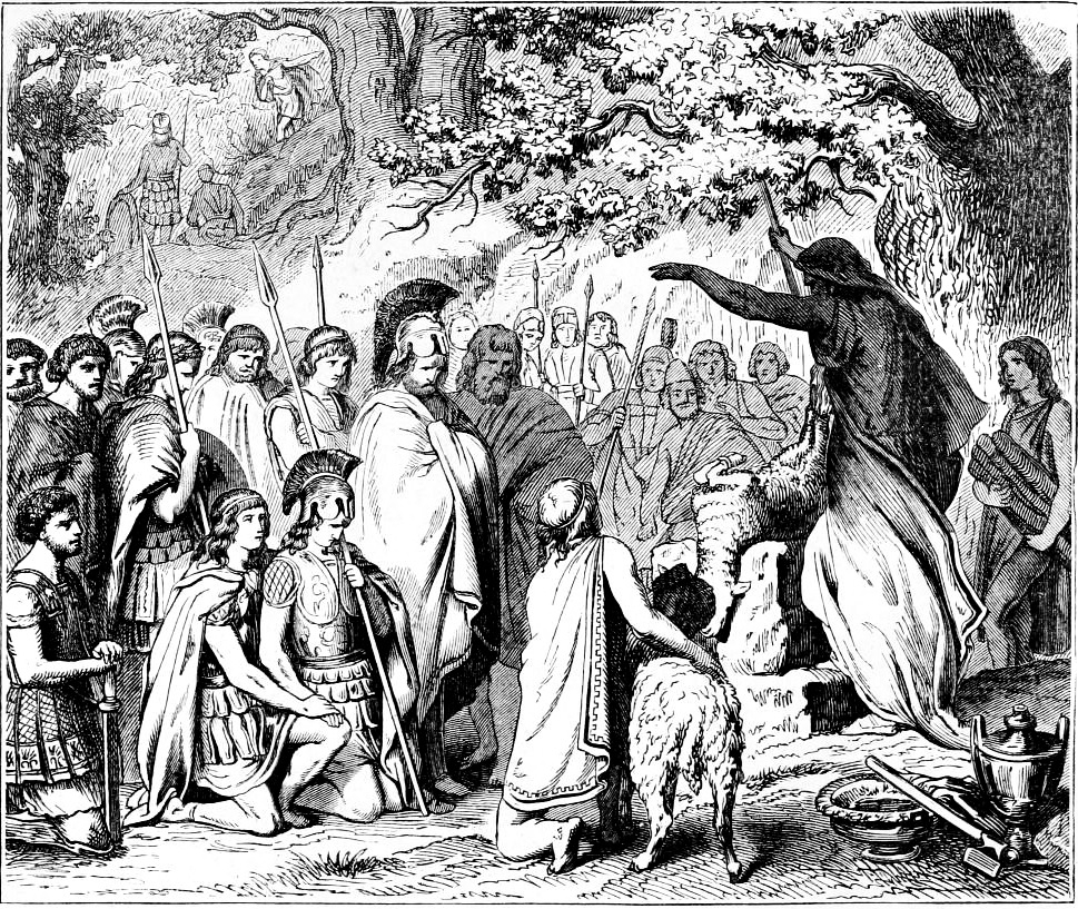 Ward, 죽음을 향해 몸을 던지고자 하는 레오니다스와 그의 동료들, 1881 [The illustrated history of the world]