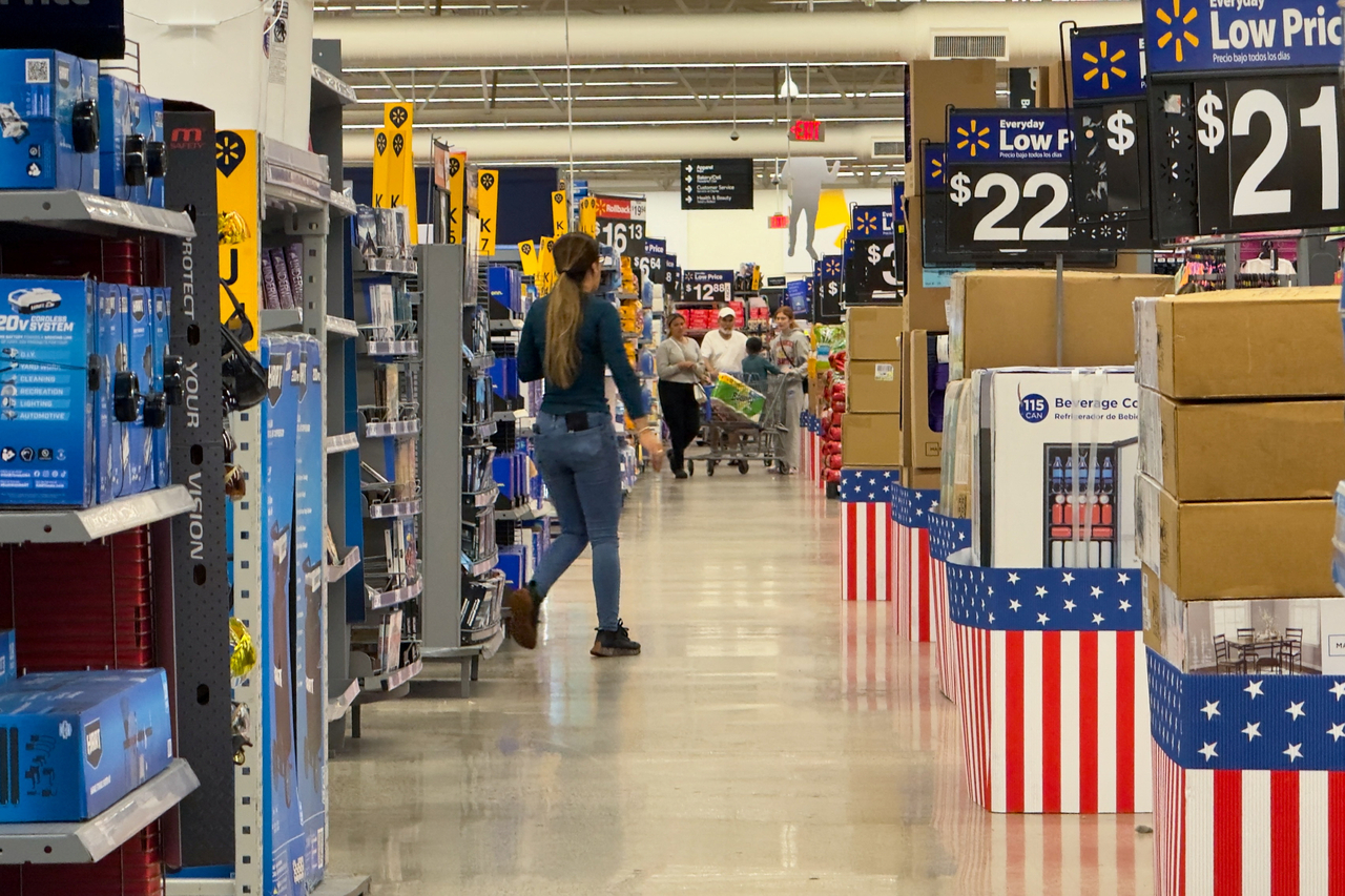 People walk at a Walmart store in Oceanside, California, Thursday. Reuters-Yonhap