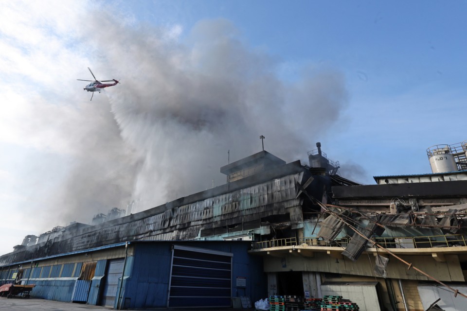Kumho Tire plant blaze in Gwangju nears containment