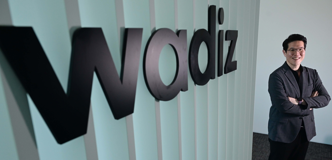 Wadiz CEO and founder Shin Hye-sung poses for picture during an interview with The Korea Herald at the platform company's headquarters in Pangyo, Gyeonggi Province, in April. (Lee Sang-sub/The Korea Herald)