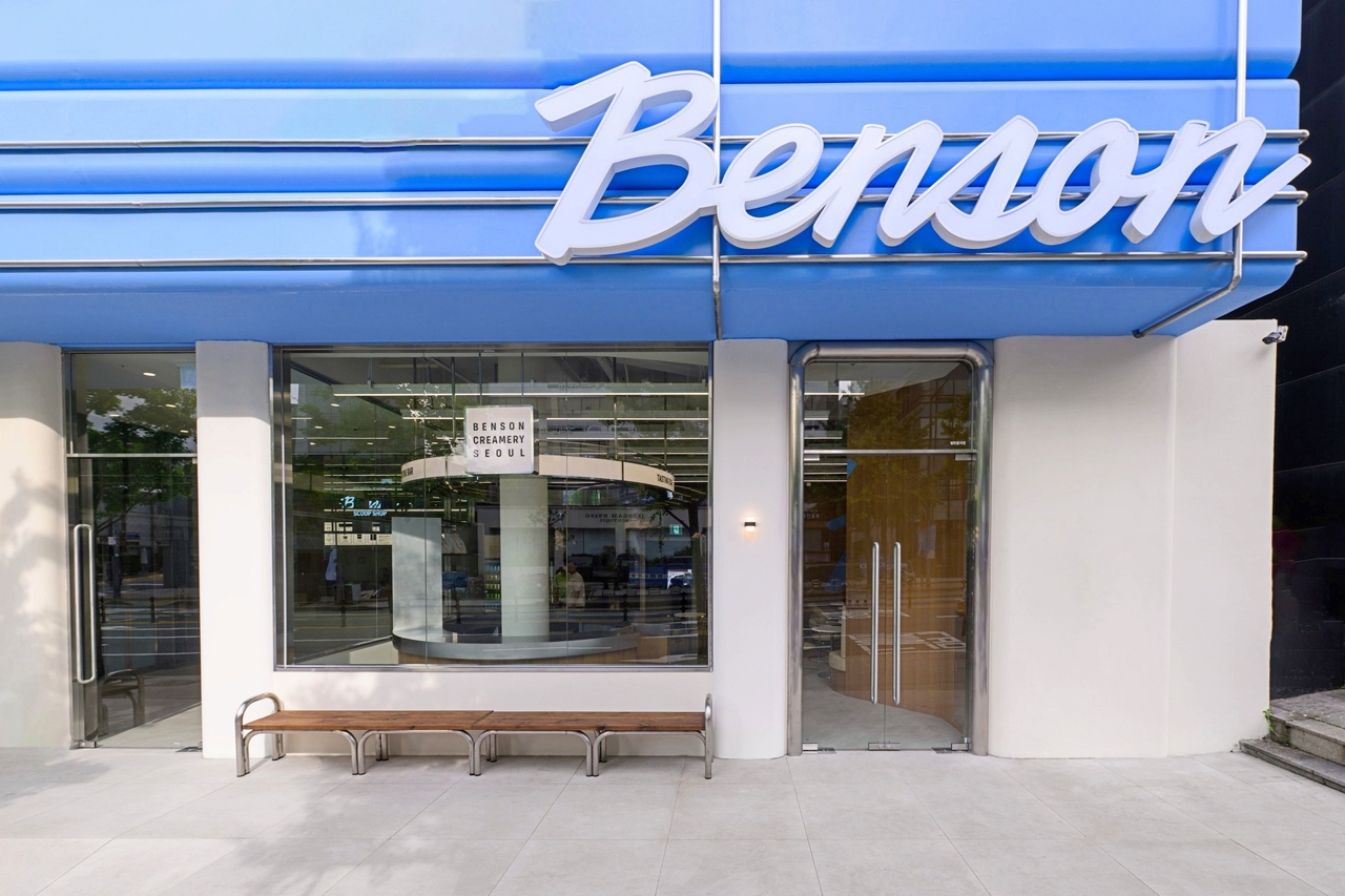 Exterior of premium ice cream brand Benson's first store in Apgujeong, southern Seoul (Betterscoop Creamery)