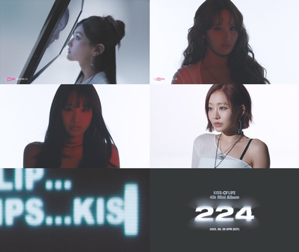 Teaser images for Kiss of Life's upcoming EP "224" (S2 Entertainment)