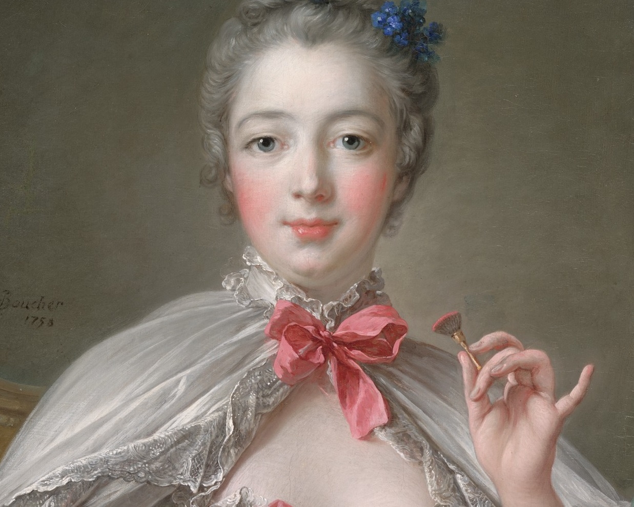 프랑수아 부셰, 투혼 토토사이트 부인(일부 확대), 1750, 캔버스에 유채, 81x65cm, 포그 박물관
