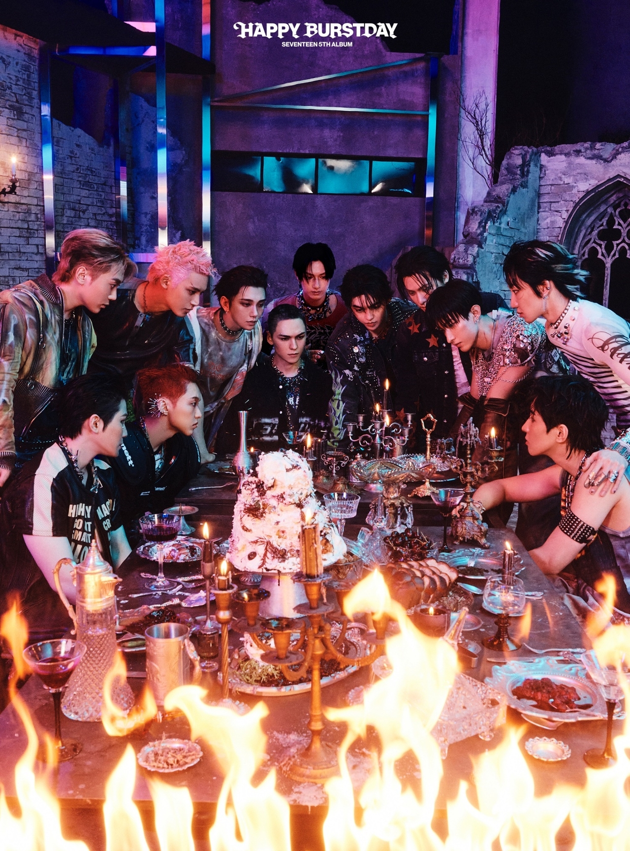 Promotional image for Seventeen's 5th LP "Happy Burstday" (Pledis Entertainment)