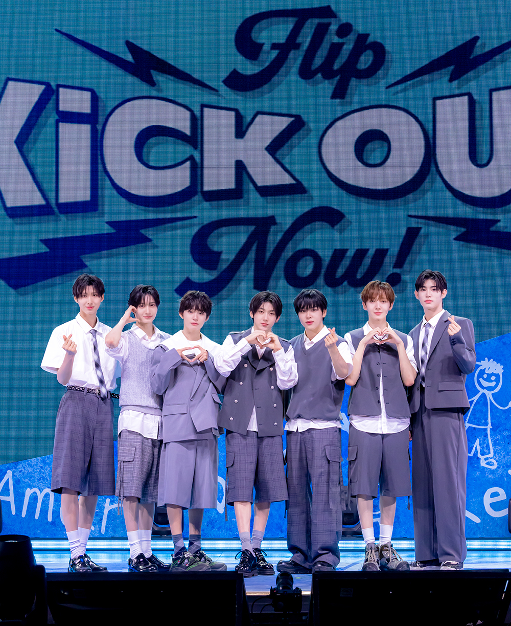 KickFlip poses for a photo at a press conference in Gwangjin-gu, Seoul, Monday. (JYP Entertainment)