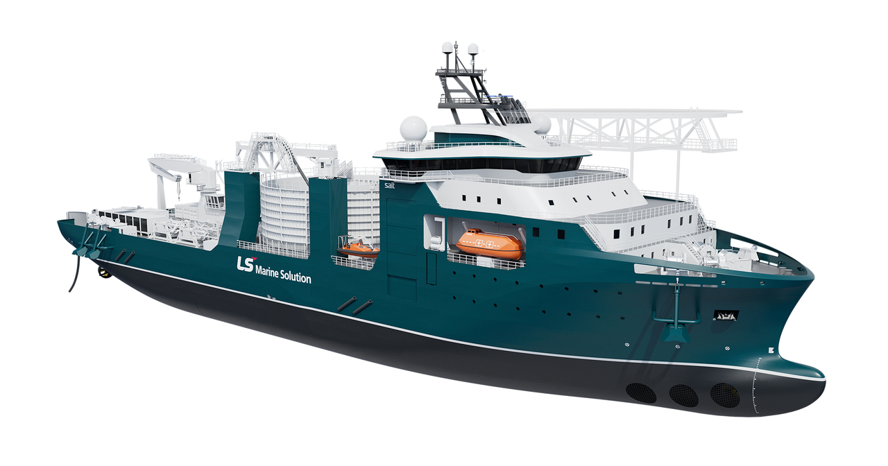 A prototype of LS Marine Solution's 13,000-ton-class cable-laying vessel (LS Marine Solution)