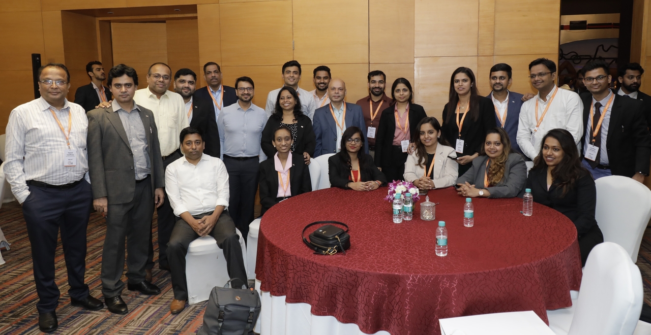 Participants pose for a photo during the Invest India Global Conference held from April 22 to 23 in Mumbai, India. (Mirae Asset Securities)