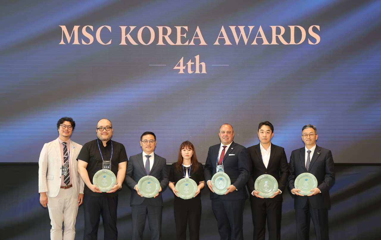 28일 열린 ‘제4회 MSC Korea Awards’에서 수상 기업 관계자들이 기념 사진을 촬영하고 있다.  [MSC 제공]