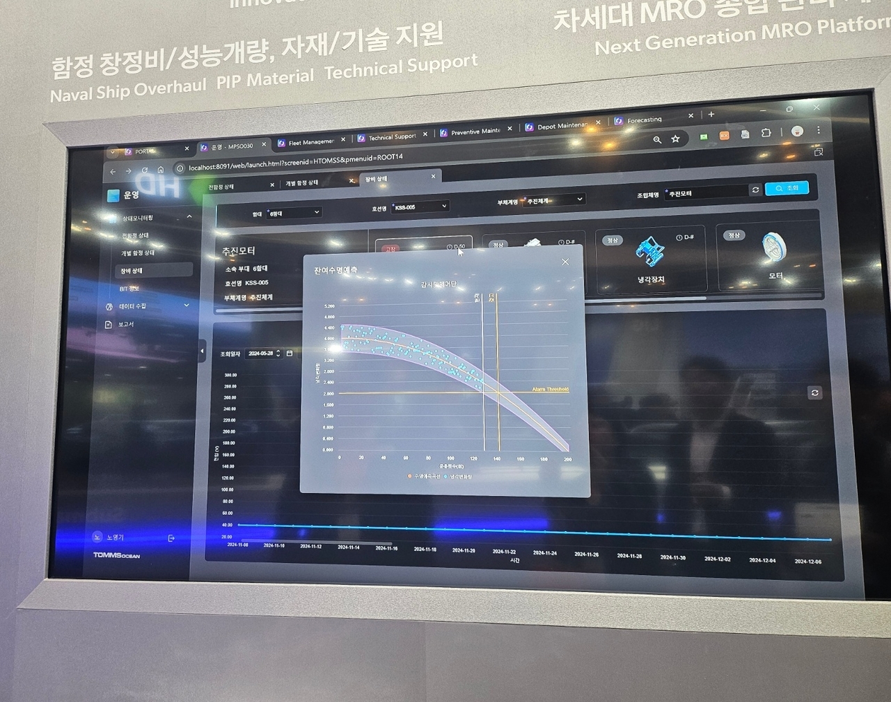 ‘MADEX 2025’에서 한화오션이 선보인 먹튀검증사이트 토토사이트 종합관리체계 ‘TOMMS 오션’ 시범 서비스. 박혜원 기자
