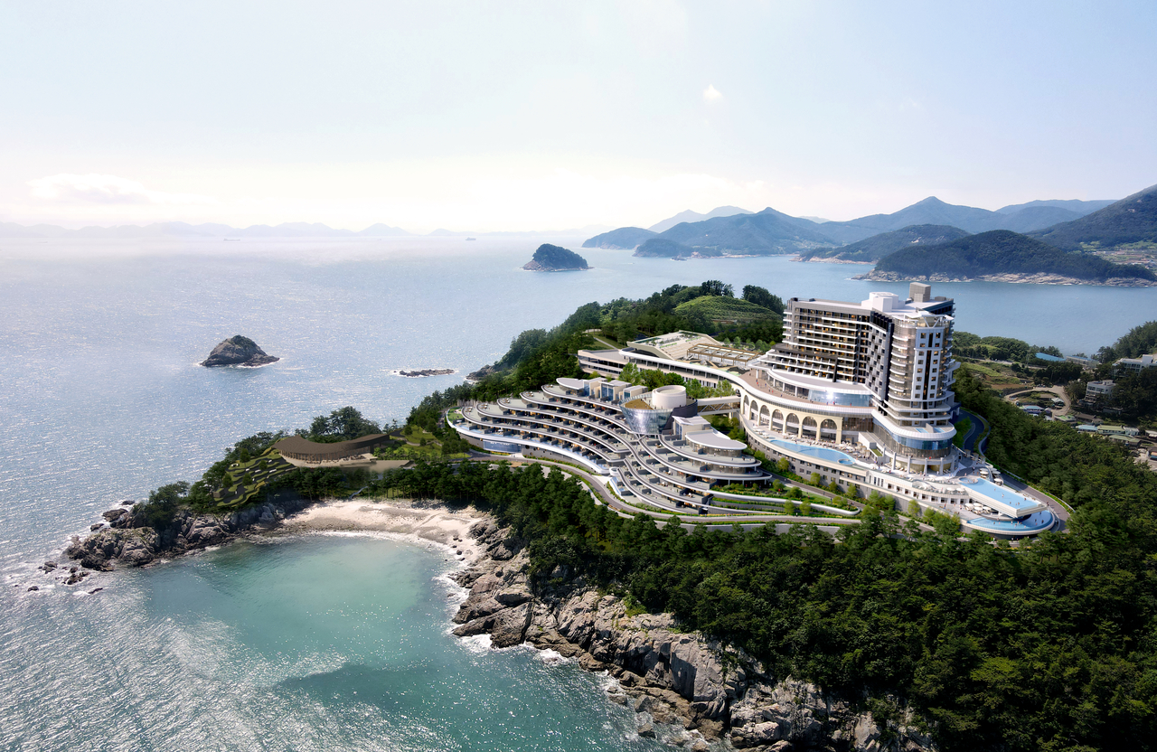 Aerial view of Sol Beach Namhae (Sono Hotels & Resorts)