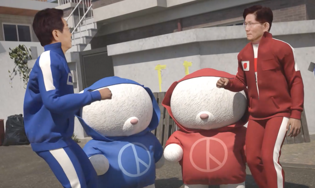 A trailer for SBS' election coverage depicts animations of Democratic Party of Korea candidate Lee Jae-myung (left) and People Power Party candidate Kim Moon-soo. (SBS)