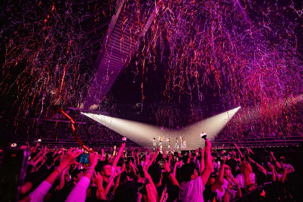 Singaporean fans cheer for Babymonster during its "Hello Monsters" show in Singapore on May 17. (YG Entertainment)