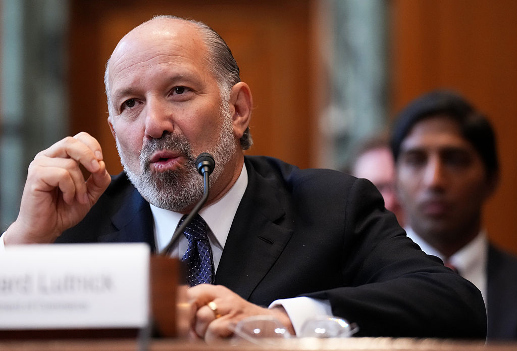 US Secretary of Commerce Howard Lutnick speaks during a Senate Appropriations Committee hearing in the Dirksen Senate Office Building on Capitol Hill on Wednesday in Washington. (Getty Images)
