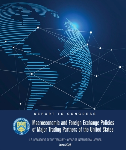 This captured image shows the front cover of the Treasury Department's "Report to Congress on Macroeconomic and Foreign Exchange Policies of Major Trading Partners of the United States. (PHOTO NOT FOR SALE) (Yonhap)