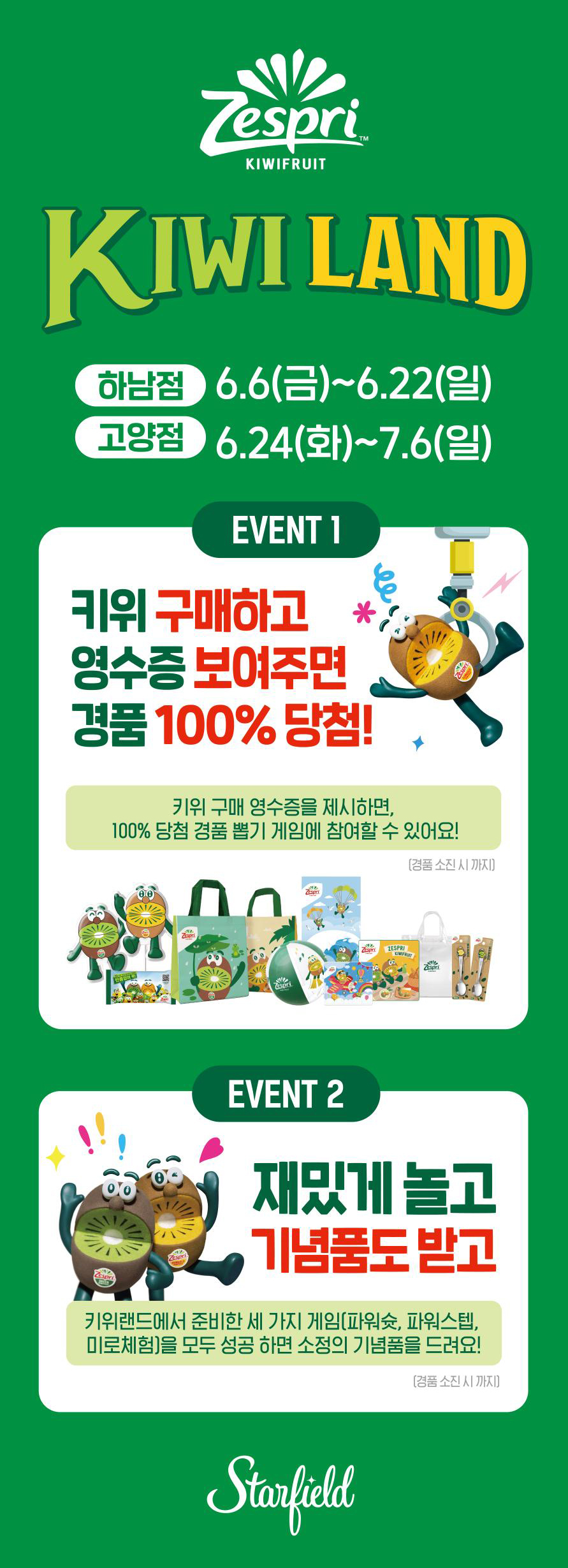 제스프리, 스타필드 하남·고양서 ‘키위랜드’ 포스터 [제스프리 제공]