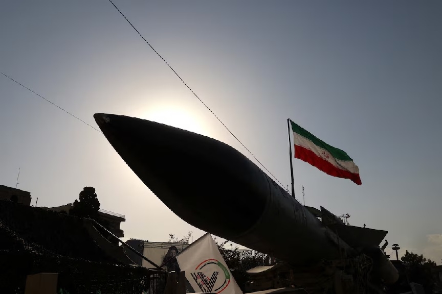 The S-200 missile system is displayed during the Iranian defence week, in a street in Tehran, Iran, on Sept. 24, 2024. (Reuters)