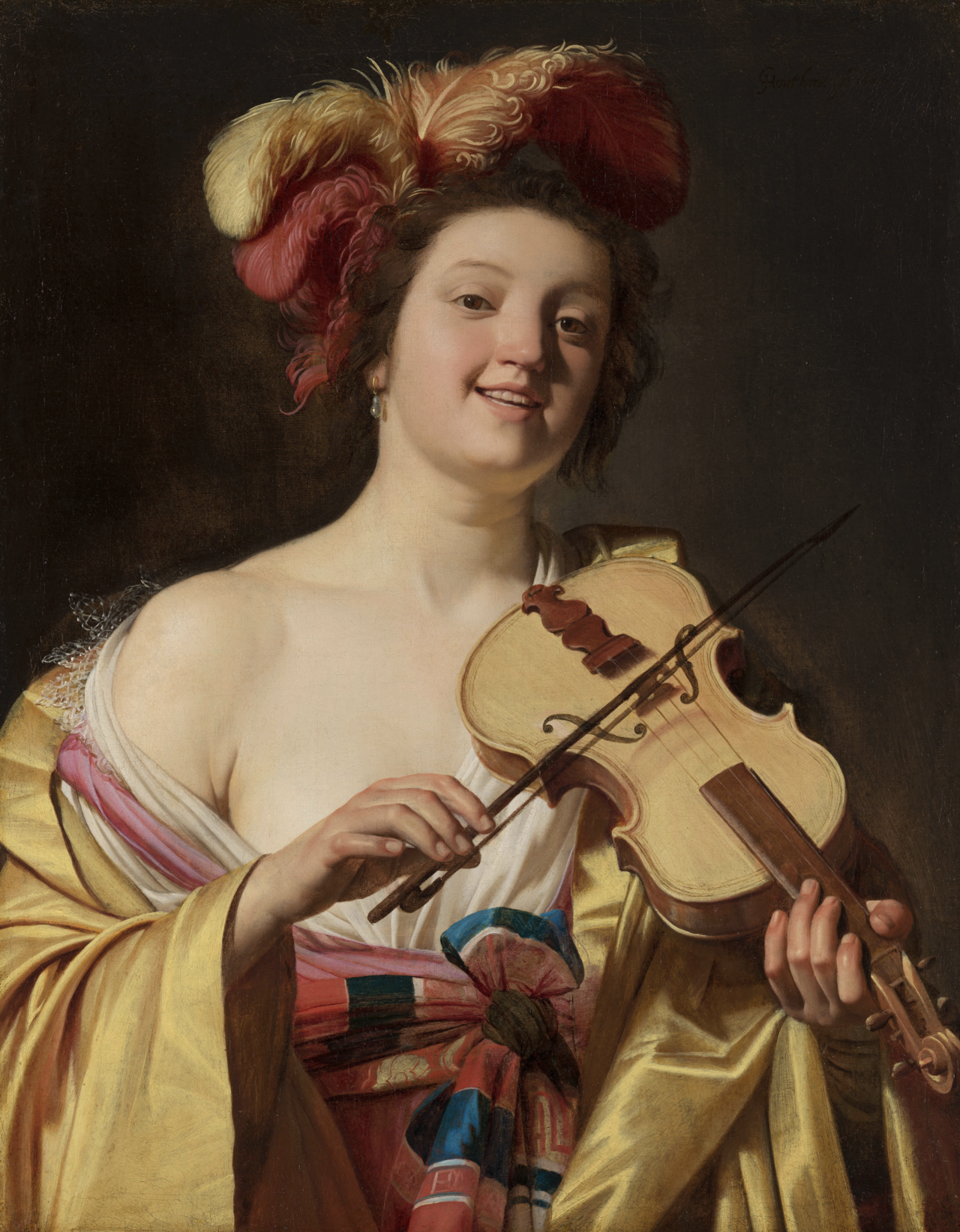 게릿 반 혼토르스트(Gerard van Honthorst)의 ‘바이올린 연주자’(1626) [마우리츠하위스 미술관]