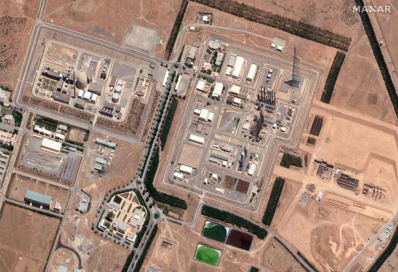 This handout satellite image provided by Maxar Technologies shows an Iranian nuclear facility at Arak in central Iran on June 14.  AFP-Yonhap
