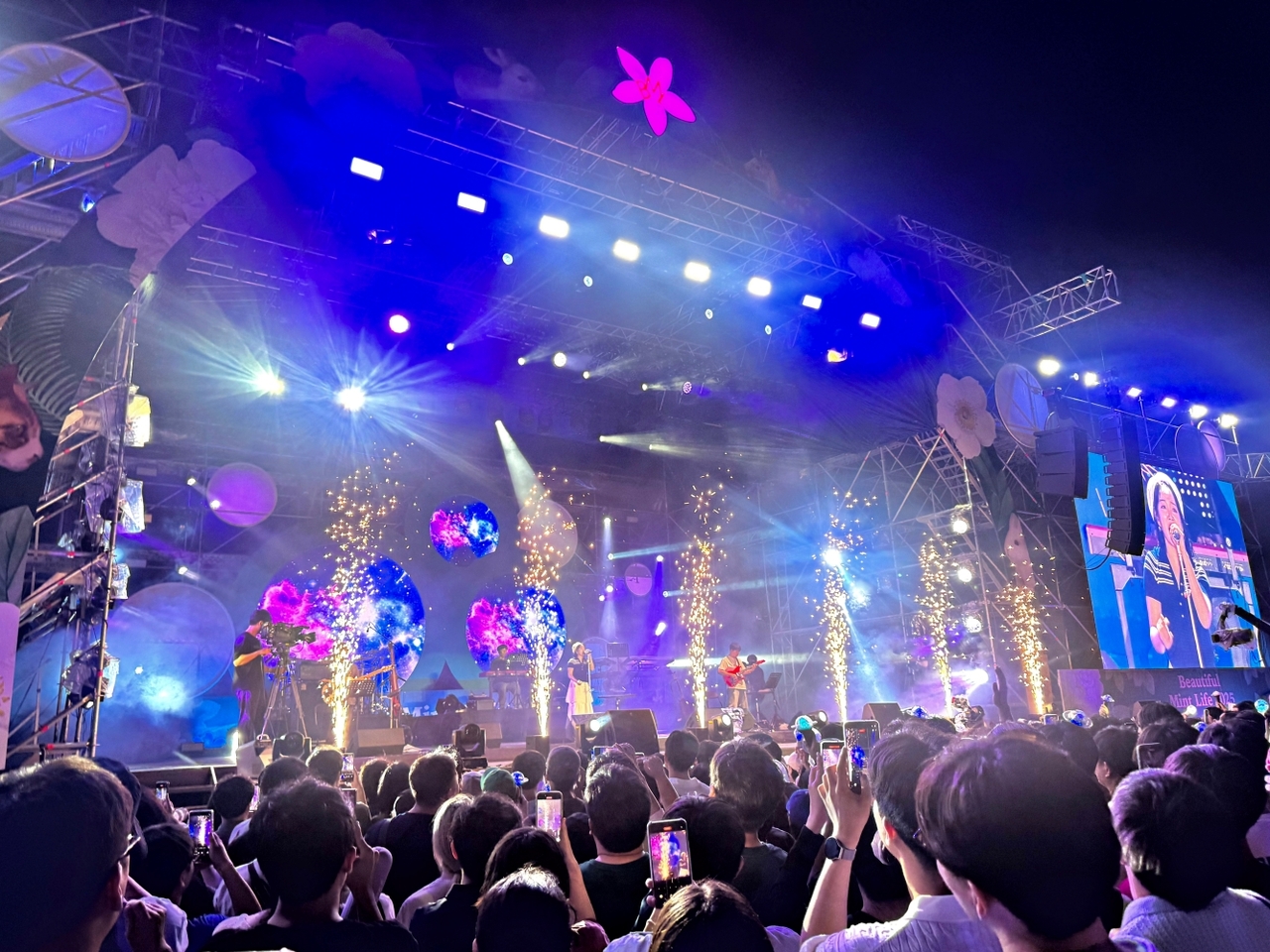 Performer takes the Mint Breeze Stage at Beautiful Mint Life 2025 in Seoul's Olympic Park