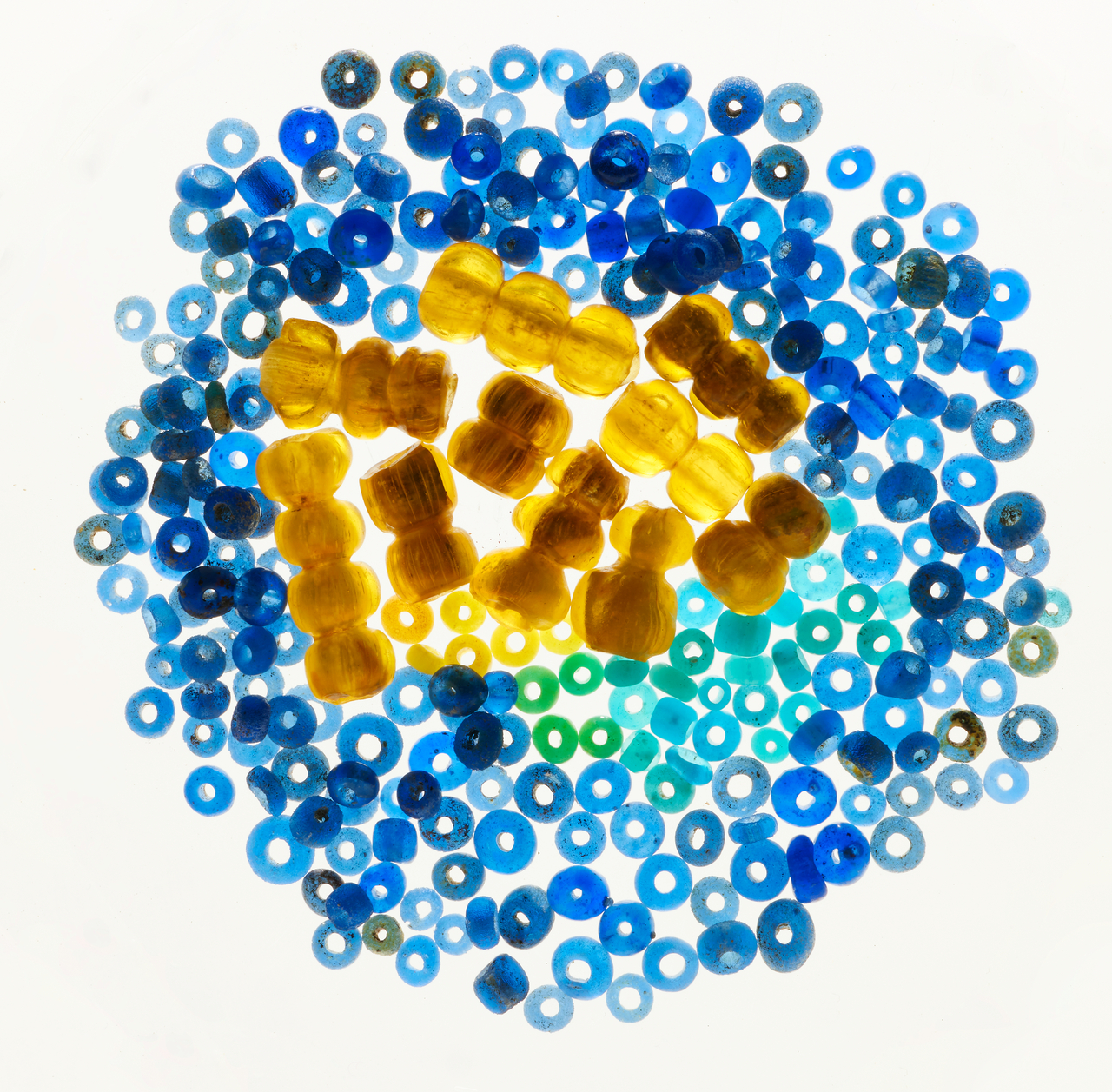 Glass beads and jade from Baekje Kingdom's Ungjin period (Korea Heritage Service)