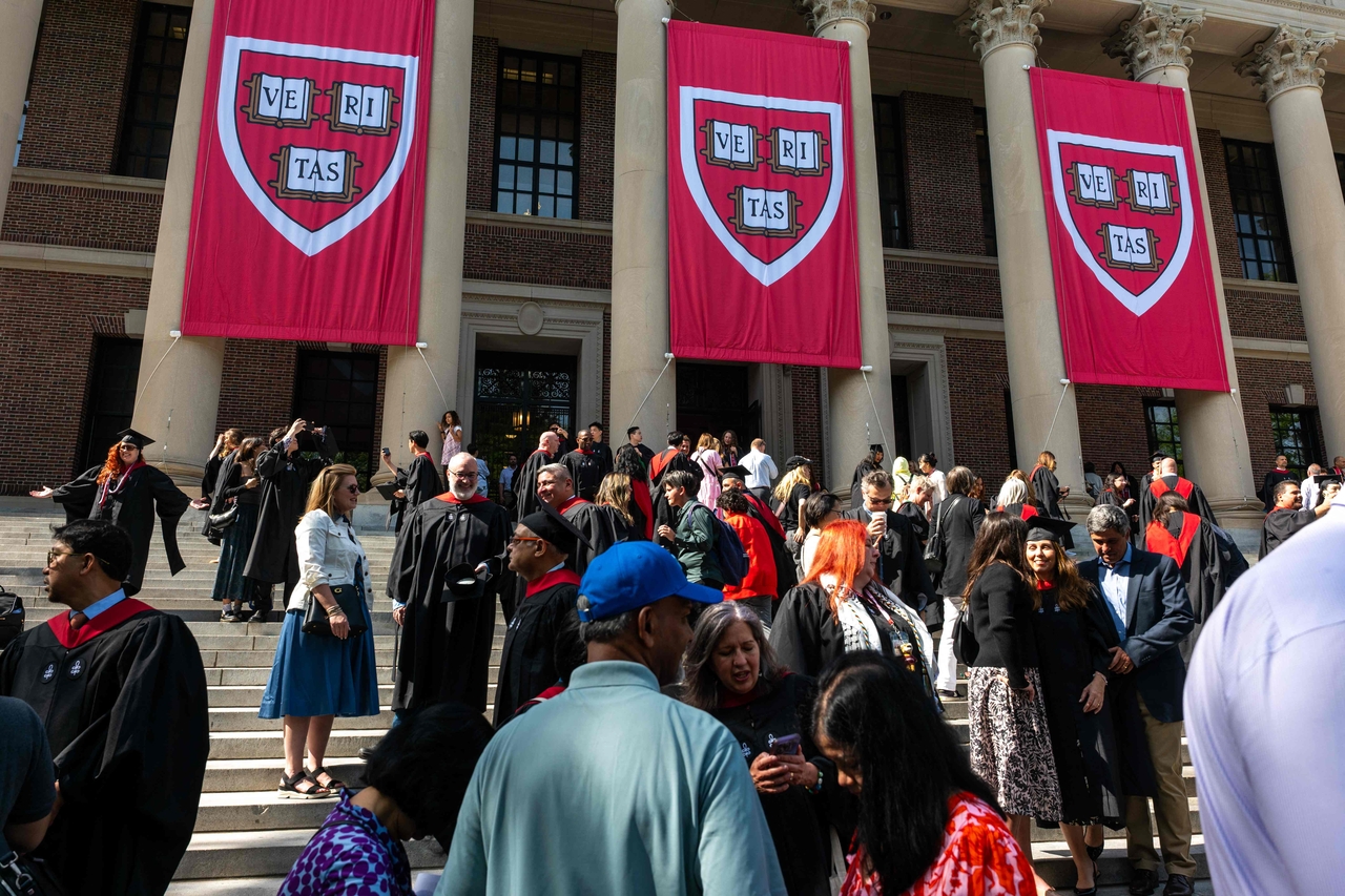 Harvard University’s graduation ceremony takes place in Cambridge, Massachusetts, May 28. (AFP-Yonhap)