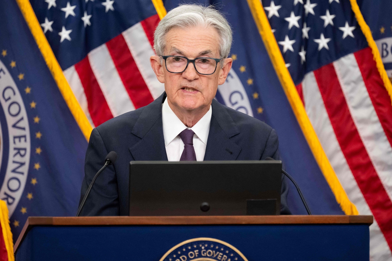 US Federal Reserve Chair Jerome Powell speaks during a press conference in Washington on Wednesday (AFP-Yonhap)