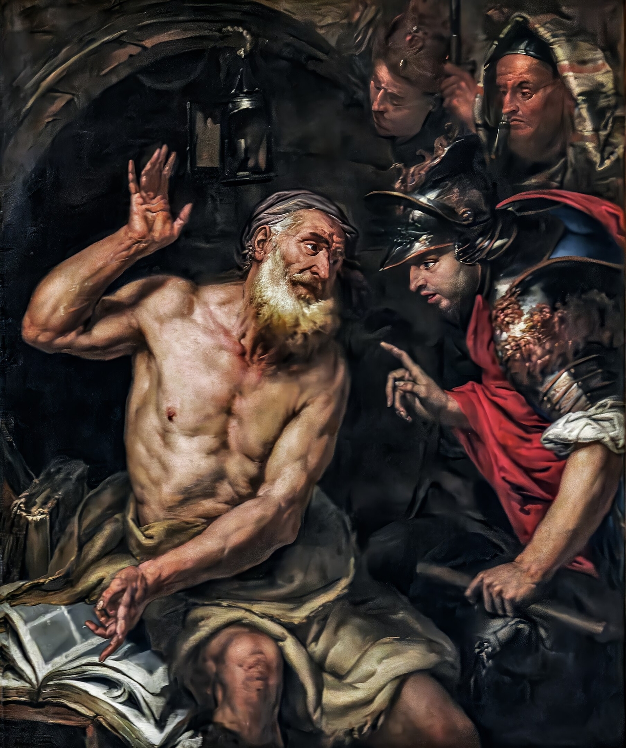 조반 바티스타 랑게티, 프리미엄 토토와 알렉산더 대왕, 1650, 캔버스에 유채, 142x133cm, 피타코테카 케리니 스탬팔리아