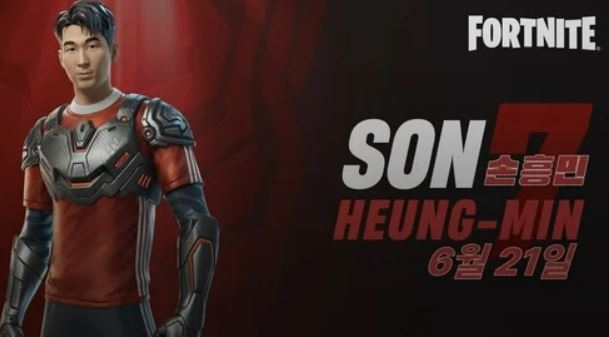 Poster featuring Son Heung-min's collaboration with Fortnite (Epic Games)