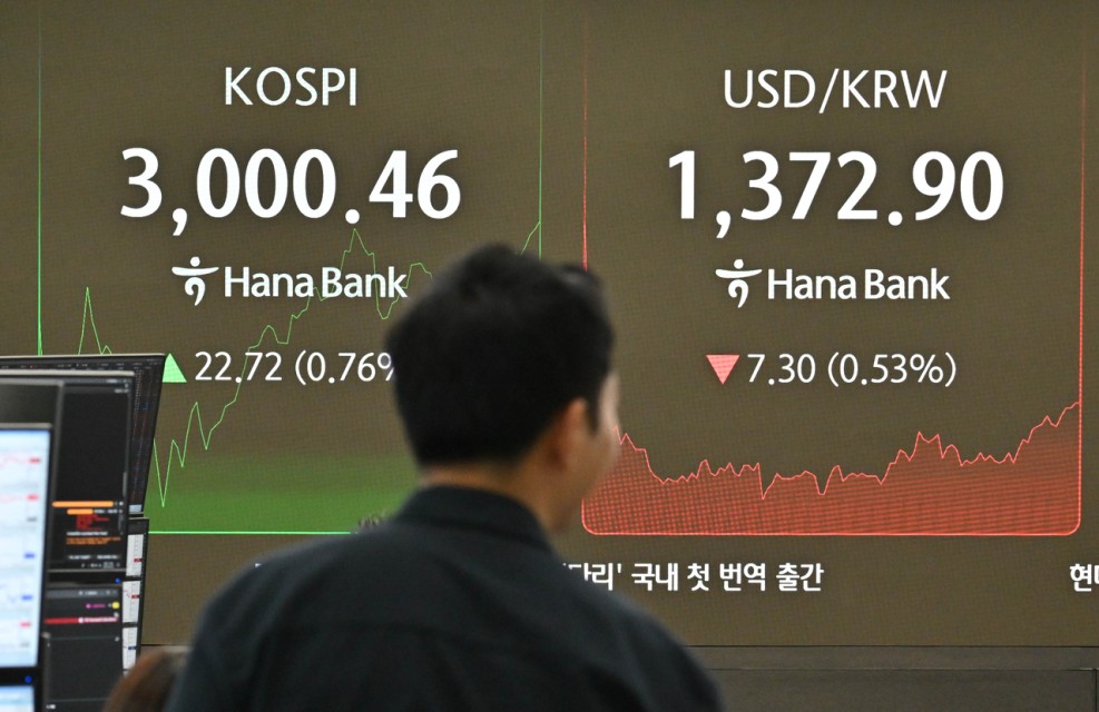 Kospi closes above 3,020 for first time in 3 1/2 years