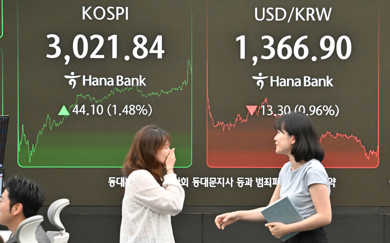 토토사이트 들어가는법 지수가 20일 3년 5개월여 만에 3000선을 넘으며(3021.84) 강세 마감했다. 이날 오후 서울 중구 하나은행 딜링룸 전광판에 토토사이트 들어가는법 지수가 전 거래일보다 44.10포인트 오른 3021.84포인트를 나타내고 있다. 원·달러 환율은 1366.90원이다. 임세준 기자